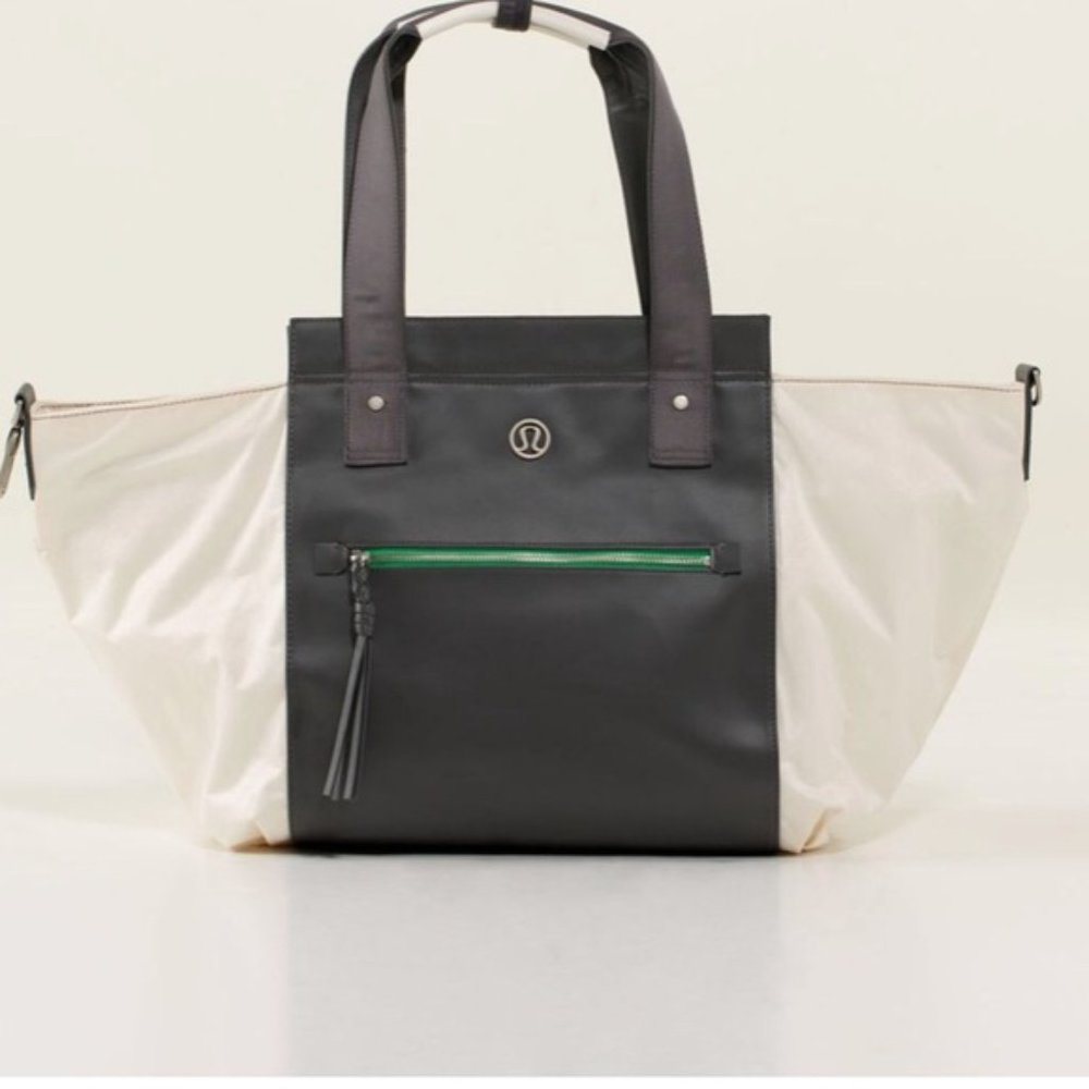 Lululemon Carry Me Om Tote Grey, Cream and Green